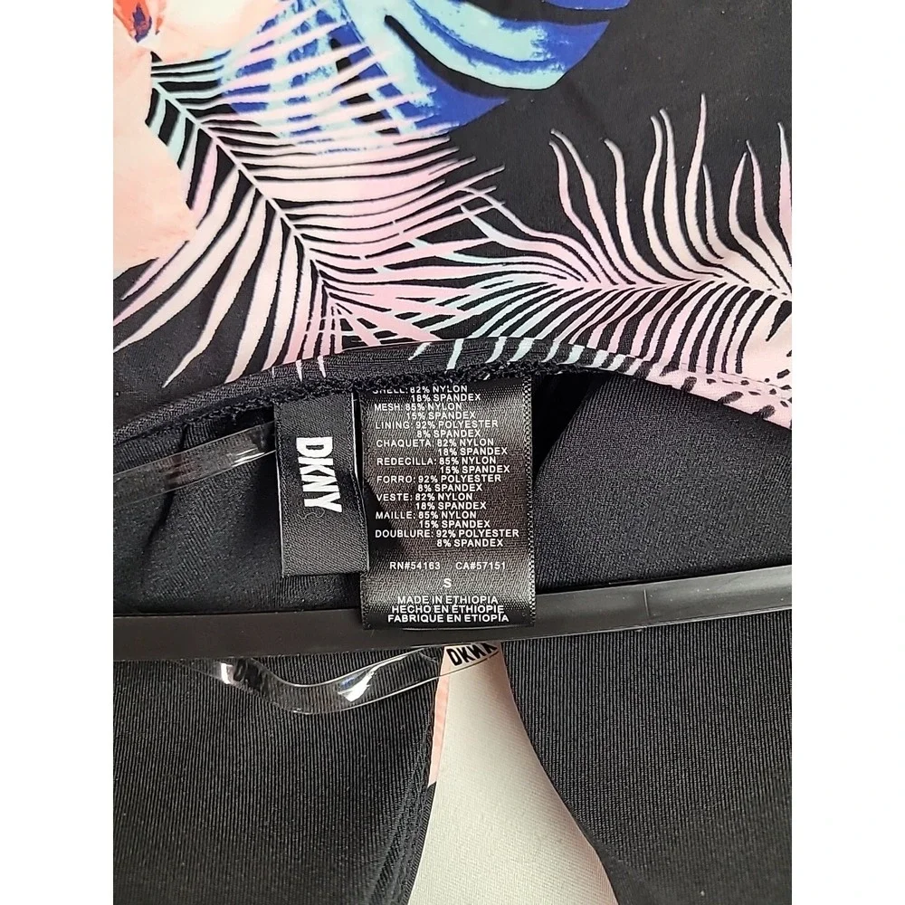 NWT DKNY Small Tropical‎ Floral One Piece Tummy Control Halter Neckline Swimsuit - Picture 6 of 8